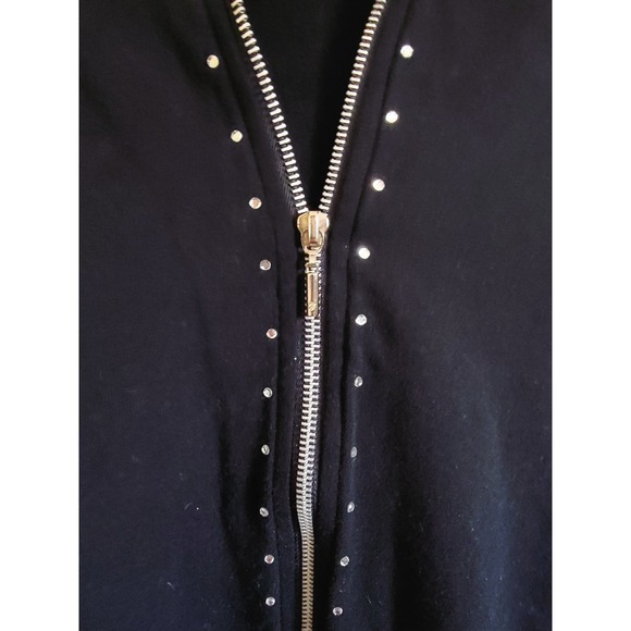 Onque Woman 3X Black Rhinestone Embellished Zip Up Hoodie‎ Plus Size - Picture 6 of 10